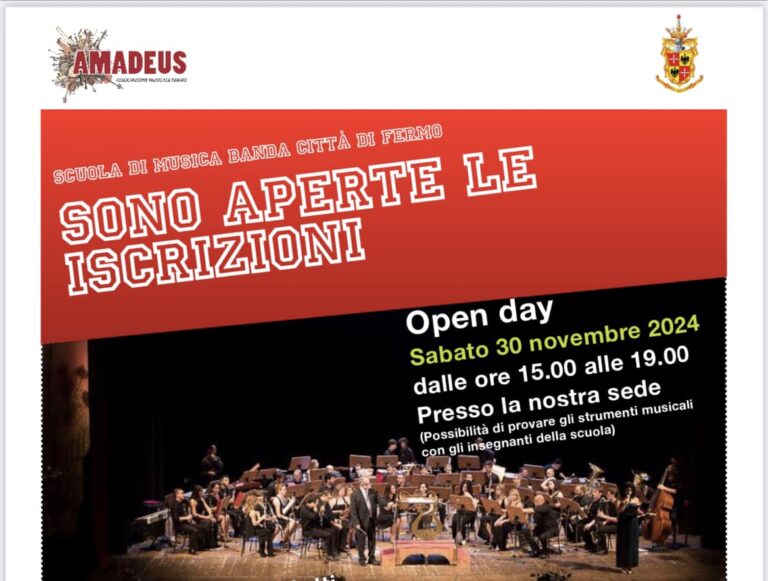 Associazione Amadeus: open day gratuito della scuola di musica della Banda Città di Fermo